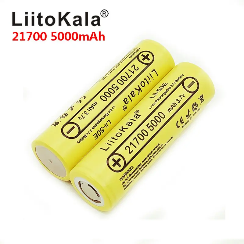 LiitoKala 3.7V 21700 5000mA Li-Ion Discharger แบตเตอรี่35A พลังงานแบตเตอรี่สูงปล่อยแบตเตอรี่