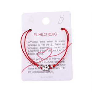 Cavigliera El Hilo Rojo Butterfly in acciaio inossidabile con ciondolo a filo rosso, amuleto portafortuna per donna, gioiello alla moda. - Product Image 1