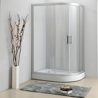 Cabine de douche intégrée moderne et luxueuse pour intérieur, unité de salle de bain modulaire préfabriquée, bac en céramique, cadre en alliage d'aluminium, garantie 3 ans