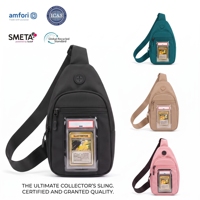 Sac bandoulière personnalisé pour cartes gradées TCG, sac de poitrine à fenêtre transparente pour cartes PSA, avec logo personnalisé, en nylon, tendance estivale