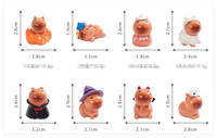Décoration de jardin, fantôme de dessin animé d'Halloween, citrouille, vampire, momie, sorcière, chapeau, capybara, résine, animal, mini accessoires de maison de poupée, jouets pour enfants