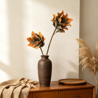 Vente en gros de 2 têtes de fleurs artificielles en mousse PE de 97 cm, fausses fleurs de Protea séchées vintage, couleur personnalisée pour les arrangements floraux de mariage, d'hôtel et de maison