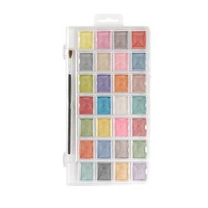 Acuarela de <span class=keywords><strong>colores</strong></span>, juego de pintura de acuarela metálica de <span class=keywords><strong>colores</strong></span> surtidos para artistas Premium, juego de 28 - Product Image 2
