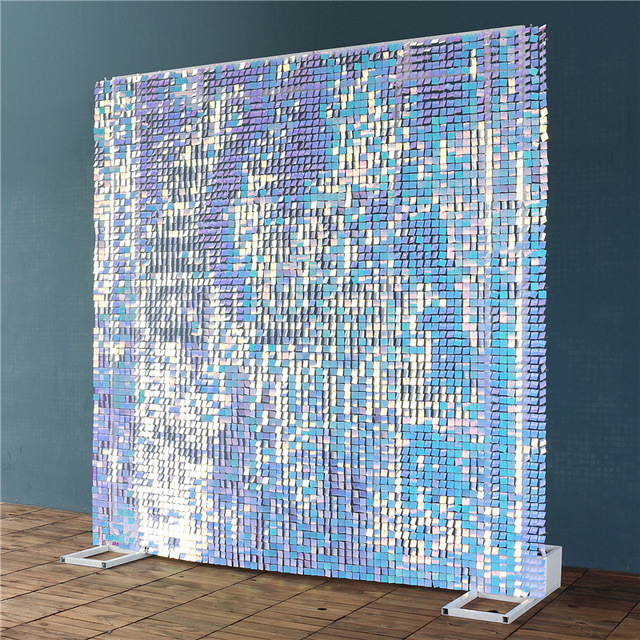 Sequins Background Wall Glitter Birthday Party Decoration Gorgeous Decoration Background Blue Wedding Photo Booth Backdrop