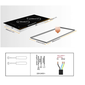Commandes tactiles 3000W intégrées dans la cuisinière en céramique <span class=keywords><strong>Domino</strong></span> de 30cm à <span class=keywords><strong>2</strong></span> zones - Product Image 5