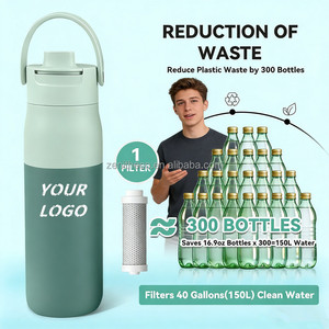 Bouteille d'eau filtrante en acier inoxydable à double paroi pour l'extérieur, vente chaude, personnalisée, 680 ml, 1000 ml - Product Image 4