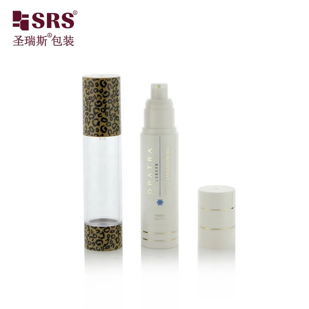 SRS Luxury Cosmetics 15ml 30ml 40ml 50ml 80ml 100ml 120ml flacone per pompa Airless di colore bianco