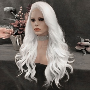 Voorraad Snelle Verzending Synthetische Pruiken Kant Voorkant Hittebestendig Haar Sneeuwwitte Kleur Pruiken Voor Cosplay - Product Image 2