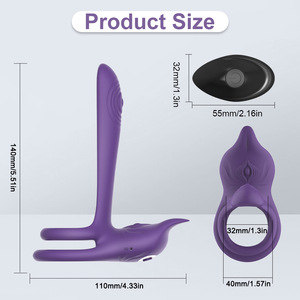 Vibrierender Penisring Paar-Sexspielzeug Doppel-Penisring-Vibrator mit Fuchs-förmigem Klitoris-Stimulator G-Punkt-Vibrator für Männer und Frauen - Product Image 6