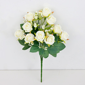 Fiori di mare 10 teste di eucalipto rosa seta artificiale Bouquet fatto a mano realistico morbido Versatile per la festa della mamma decorazione per la festa della mamma - Product Image 3