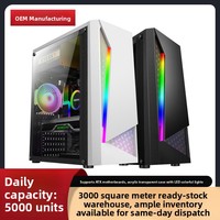 Boîtier d'ordinateur transparent latéral EVESKY Lingguang, boîtier de jeu panoramique pour café internet, boîtier de jeu E-sport coloré