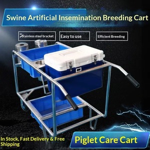 <span class=keywords><strong>Carrello</strong></span> per Inseminazione Artificiale e Allattamento Suini in Acciaio Inossidabile per Veterinaria - Product Image 4