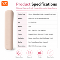 Sac à pinceaux de maquillage en silicone Jinke, fermeture magnétique, trousse de toilette de voyage, étanche, portable, non toxique, vente en gros personnalisée OEM