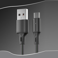 Câble USB 3A Nylon pour iPhone 5 6 7 8X11 avec voyant LED
