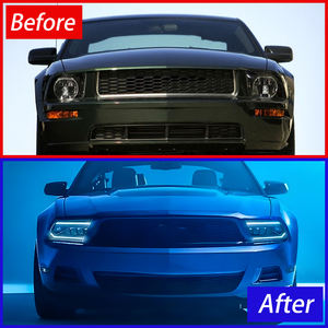 Faros Delanteros LED para Ford <span class=keywords><strong>Mustang</strong></span> 2005-<span class=keywords><strong>2009</strong></span>, Ensamblaje de Faros Delanteros con DRL Dinámico, Lente de Proyector Bifocal para Automóviles, Actualización de Luces Delanteras Nuevas - Product Image 3