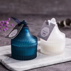 Pots de bougie en cire de soja en verre à double paroi de luxe de haute qualité récipient <span class=keywords><strong>vide</strong></span> avec couvercle pour Noël pour la fabrication de bougies parfumées - Product Image 1