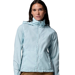 Chaqueta Cortavientos de Poliéster para Mujer, Ligera, de Corte Holgado, con Capucha y Cuello, de Manga Larga, con Bloques de Color, de Secado Rápido, para Invierno - Product Image 1