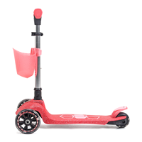 (Non destiné à la vente au détail) Trottinette pour enfants avec panier, roues lumineuses LED, plateau lumineux, pas besoin de batterie
