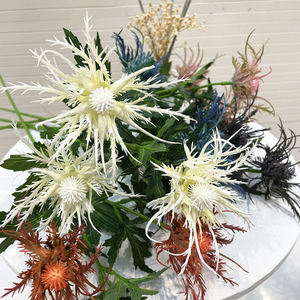 Flor Artificial de 3 Ramas, Eryngium <span class=keywords><strong>Campestre</strong></span>, Arreglo de Plantas Artificiales, Ideal para Decoración de Bodas y Hogar - Product Image 3