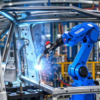 Station de soudage robotisée CNGBS avec bras robotique industriel YASKAWA AR1440, charge utile de 12 kg, portée de 1440 mm et positionneur