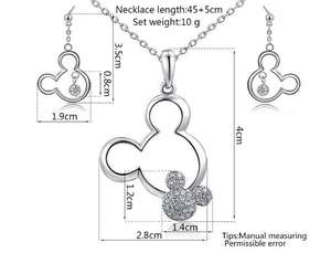 Boucles d'oreilles et collier micro-souris pour filles et femmes, bijoux en gros - Product Image 3