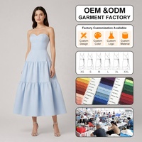 Marque personnalisée élégante déesse perle clou perle tour de taille Maxi volants en cascade sans bretelles style empire pour décontracté fête romantique