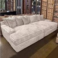 Sofá Cama de Lujo Moderno para Sala de Estar Muebles en Forma de L 2 3 Plazas de Pana Espuma de Esponja de Compresión Reclinable en Caja Diseños Perezosos