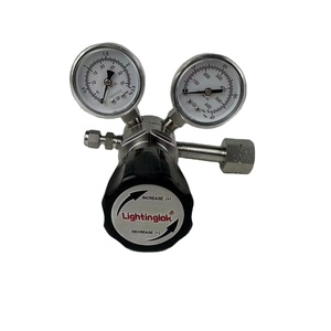 Regulador de Gas de Acero Inoxidable 316L Plateado, Regulador de Laboratorio de Una Etapa para Uso con Gas Propano y Gases Corrosivos, Marca DN10F - Product Image 4