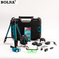 Meilleur niveau laser rotatif Nivel pour la construction et le bricolage, avec trépied, récepteur, faisceau vert 4D 16 lignes 360°, kit d'outils