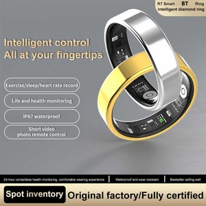 Anneau intelligent R7 en acier inoxydable, autonomie de 5 jours, surveillance du rythme cardiaque et du sommeil, contrôle gestuel, prise de photos, vidéo, défilement, anneau BT - Product Image 2