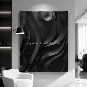 Pittura personalizzata legno parete <span class=keywords><strong>arte</strong></span> appesa parete nera <span class=keywords><strong>arte</strong></span> casa Deco di lusso moderno stile semplice strutturato 3D in legno decorazione da parete - Product Image 1
