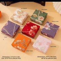 Boîtes à bijoux miniatures en gros, nouveau style chinois, gaufrées à motifs floraux, petites boîtes d'emballage pour bagues, bracelets et ornements
