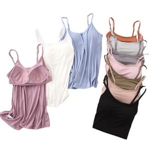 Sujetador tipo chaleco con relleno y <span class=keywords><strong>tirantes</strong></span>, <span class=keywords><strong>sin</strong></span> aros, de una pieza, para uso exterior, como capa base, para yoga, deportes y ropa de descanso, liso, de verano - Product Image 5