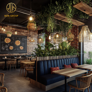 Set di Arredamento Industriale Vintage Ron Group: <span class=keywords><strong>Tavolo</strong></span> <span class=keywords><strong>Quadrato</strong></span> in Legno <span class=keywords><strong>Nero</strong></span> e Sedie in Metallo per Ristoranti e Caffè - Product Image 3