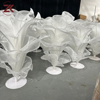 ZKAI Arbre floral en organza pour mariage, grand arrangement floral, centre de table en fleurs de soie blanches, prix de gros