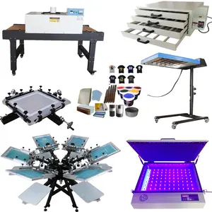 6 colour t-shirt printing table press screen printing machines