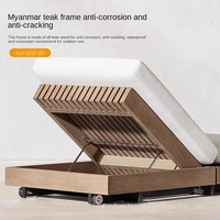Chaise longue de plage moderne en métal pour l'extérieur, imperméable, pour villa, piscine, cour, maison, bord de mer, avec coussins