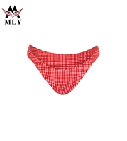 MLY Custom Logo Sexy Print Strand Bikini Top Rood Gingham Push-up Top Cheeky Bottom Bikini Set voor Vrouwen