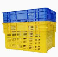 Vente directe d'usine, panier de manutention en plastique pour supermarché et entrepôt, style boîte solide pour le stockage des fruits et légumes