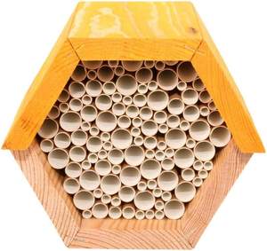 กล่องไม้รังนกผึ้งลายศิลปะพื้นบ้านสไตล์สวนกล่องโรงแรมแมลงไม้สนขัดเงาดีไซน์ใหม่ - Product Image 5