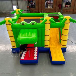Château gonflable de mariage à prix d'usine, location de château gonflable pour fête, château gonflable vert en forme de crocodile, aire de jeux extérieure - Product Image 3