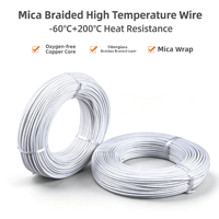 Câble conducteur en cuivre étamé tressé en silicone isolé au mica résistant aux hautes températures AGRP, options de longueur 1m/10m/100m
