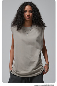 T-shirt <span class=keywords><strong>sans</strong></span> manches en gros pour hommes, t-shirt en coton lourd pour hommes, débardeur unisexe décontracté, haut en coton de qualité supérieure pour hommes - Product Image 6