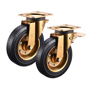 VIMA Large Wheel <span class=keywords><strong>Caster</strong></span> <span class=keywords><strong>EN840</strong></span> 8 Zoll 200mm Gummi Eisen Trolley Wheel Rotierende Castor Mülleimer 330kg <span class=keywords><strong>Caster</strong></span> mit Brake Bin <span class=keywords><strong>Caster</strong></span> - Product Image 1