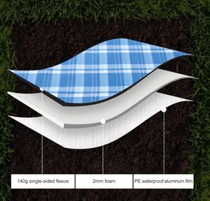 Classic Check Picnic Extra <b>Large</b> 3-Layer Padded Beach Blanket Portable Foldable Camping <b>Mat</b> for Private Label Brands - Product Image 5