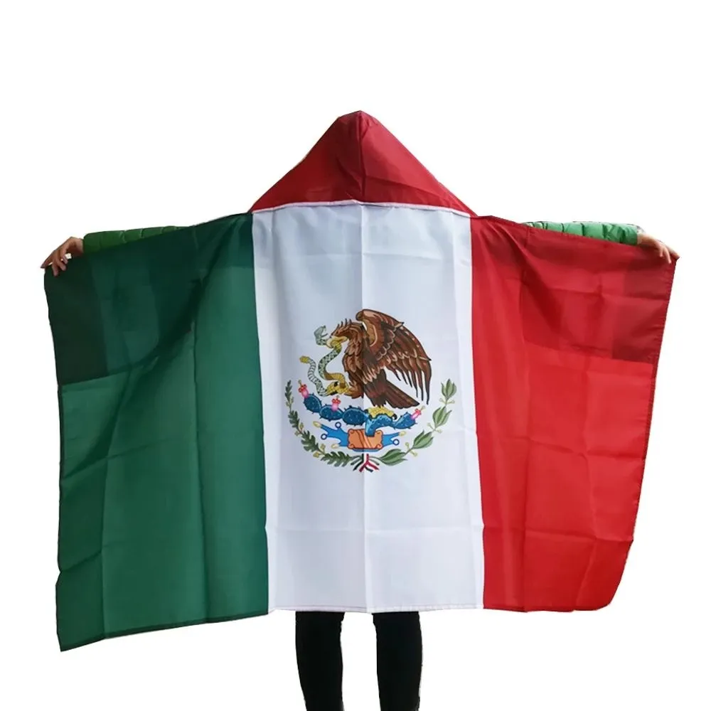 أعلام Huiyi Sport Fan ، أعلام الجسم ، احتفال ، أغطية علم مكسيكية مخصصة