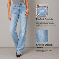 Jean baggy taille haute OEM pour femme, coupe droite vintage, longueur intégrale, en denim, avec broderies en relief, respirant et écologique