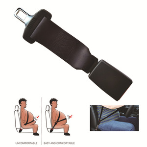 Rallonge de ceinture de sécurité de voiture, 23 cm, à clipser, pour femmes enceintes et personnes en surpoids, polyester noir - Product Image 2