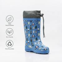 Bottes de pluie en caoutchouc naturel pour garçons, imprimé monstre, col à cordon, imperméables, antidérapantes, bottes Wellington pour enfants, support OEM ODM