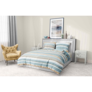 BREST Ensemble housse de couette 100% coton Taille française 30x30x76x68 Literie imprimée pigmentée - Product Image 6